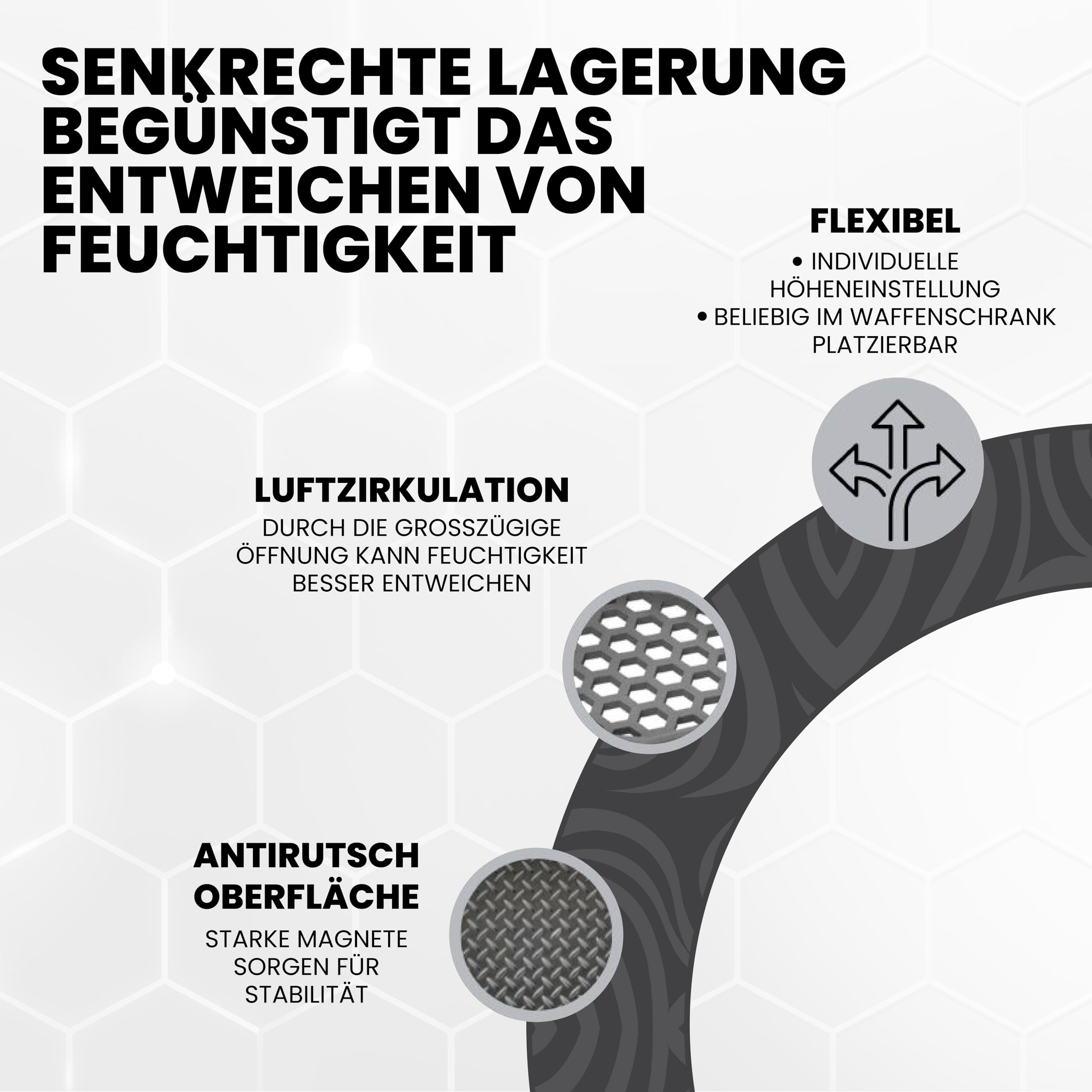 Schalldämpferhalter magnetisch in schwarz, grau & Oliv bis 1 kg & Ø 64 mm – Halterung für Waffenschrank, stabil & flexibel – Made in Germany