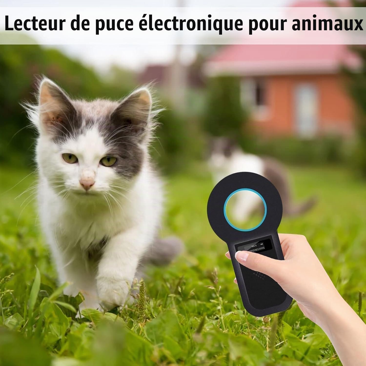 Scanner pour Micro Puces Animaux Domestiques, 134.2KHz Lecteur De Puces Électroniques pour Animaux Domestiques avec Écran OLED, Support pour Lecteurs RFID pour ISO 11784/11785, FDX-B