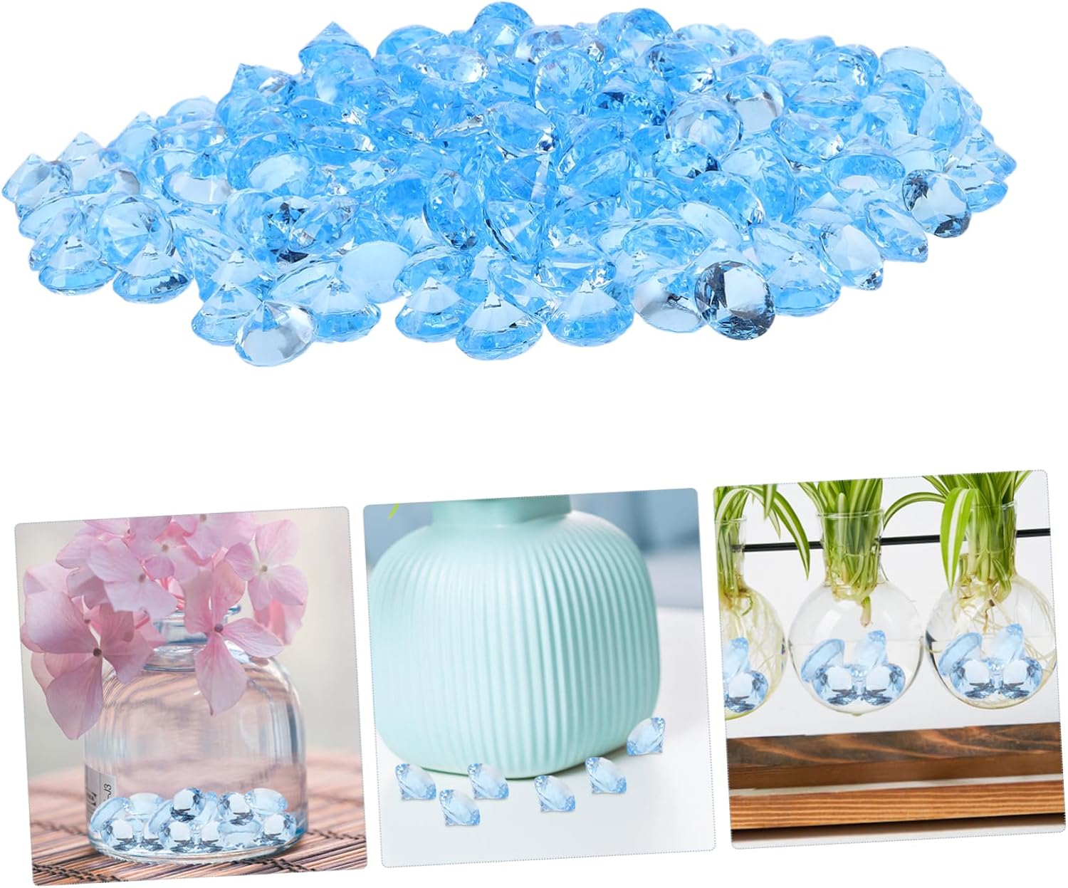 1pack Artificial Diamond Crystal Gemstones for Wedding Party Table Decorations Easy to Clean Faux Gems Vase Filler Stunning Light Refraction Effects