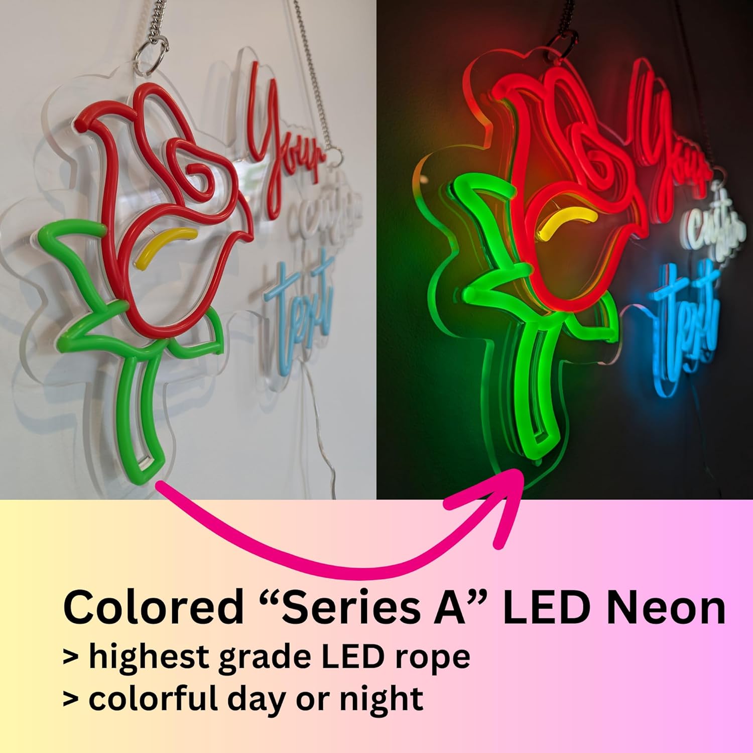 Custom Neon Signs | Personalized LED Sign for Birthday Gift, Children Party, Kids Gift Idea | Wall Light Decoration (Swirls)