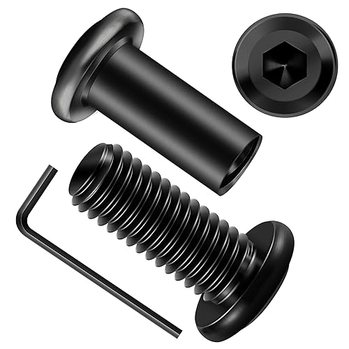 Miniatura 63 de MYWISH M8 x 30mm 20 piezas de tornillos de cabeza hexagonal con casquillo de hexágono, pernos de muebles de acero inoxidable 304 con rosca completa