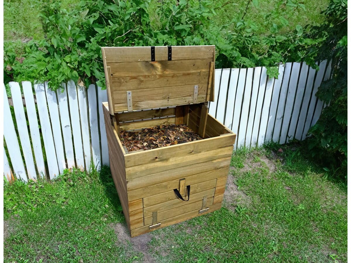 Habitat et Jardin Compostador de Madera 500L Douglas 80 x 80 x 85 cm
