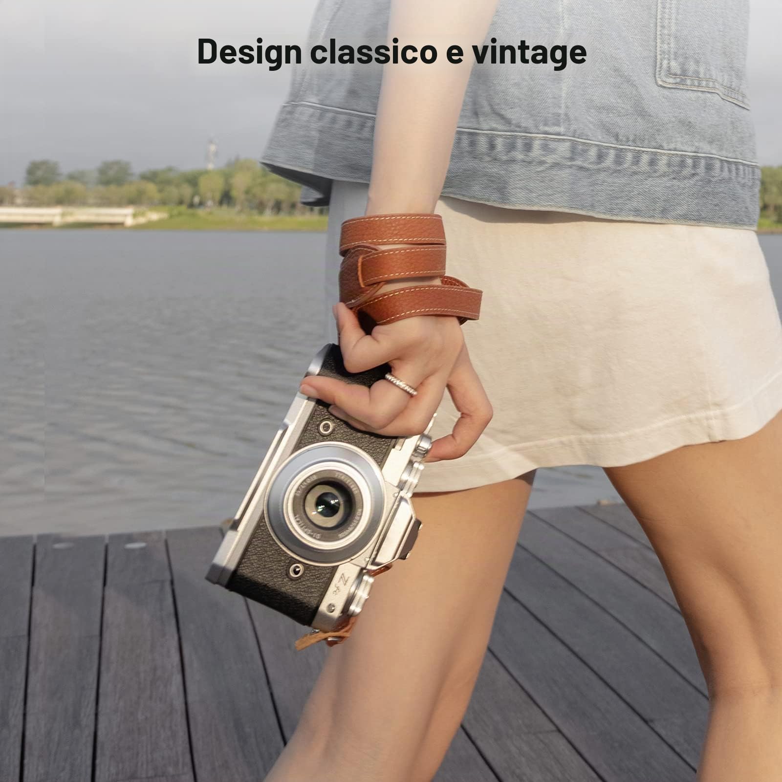 SMALLRIG Tracolla in Pelle per Fotocamera, Tracolla in Vera Pelle Marrone Vintage - 3485