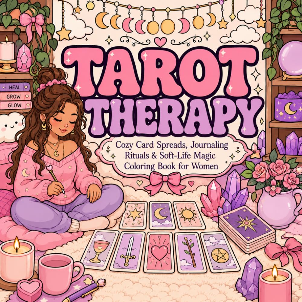 Tarot Therapy: Cozy Card Spreads, Journaling Rituals & Soft-Life Magic Coloring Book for Women (Soft Life Coloring Series)