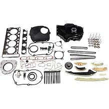 Engine Timing Chain Kit 2.0L Fit for Tiguan 2009-2015 for Q5 2010-2015 for A4 09-15 for Jetta 08-10, for A6 12-13 2.8L, for Q5 11-12 A5 08-10 3.2L, w Time Cover Head Bolt Gasket Set 06H109158J