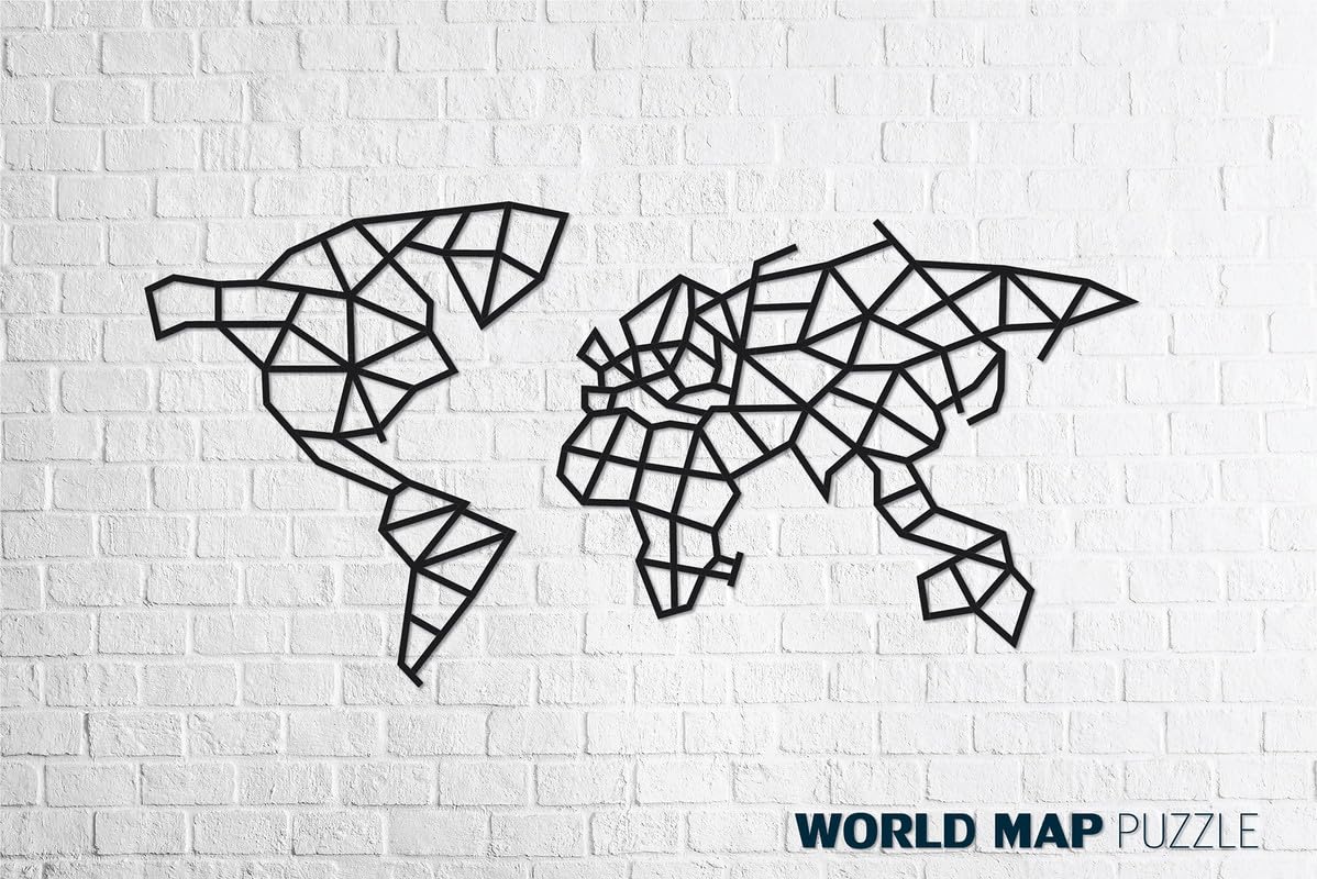 EWA Eco-Wood-Art - Carte du Monde - Puzzle Mural en Bois - Puzzle pour Adultes et Adolescents - Assemblage sans Colle - 324 pièces