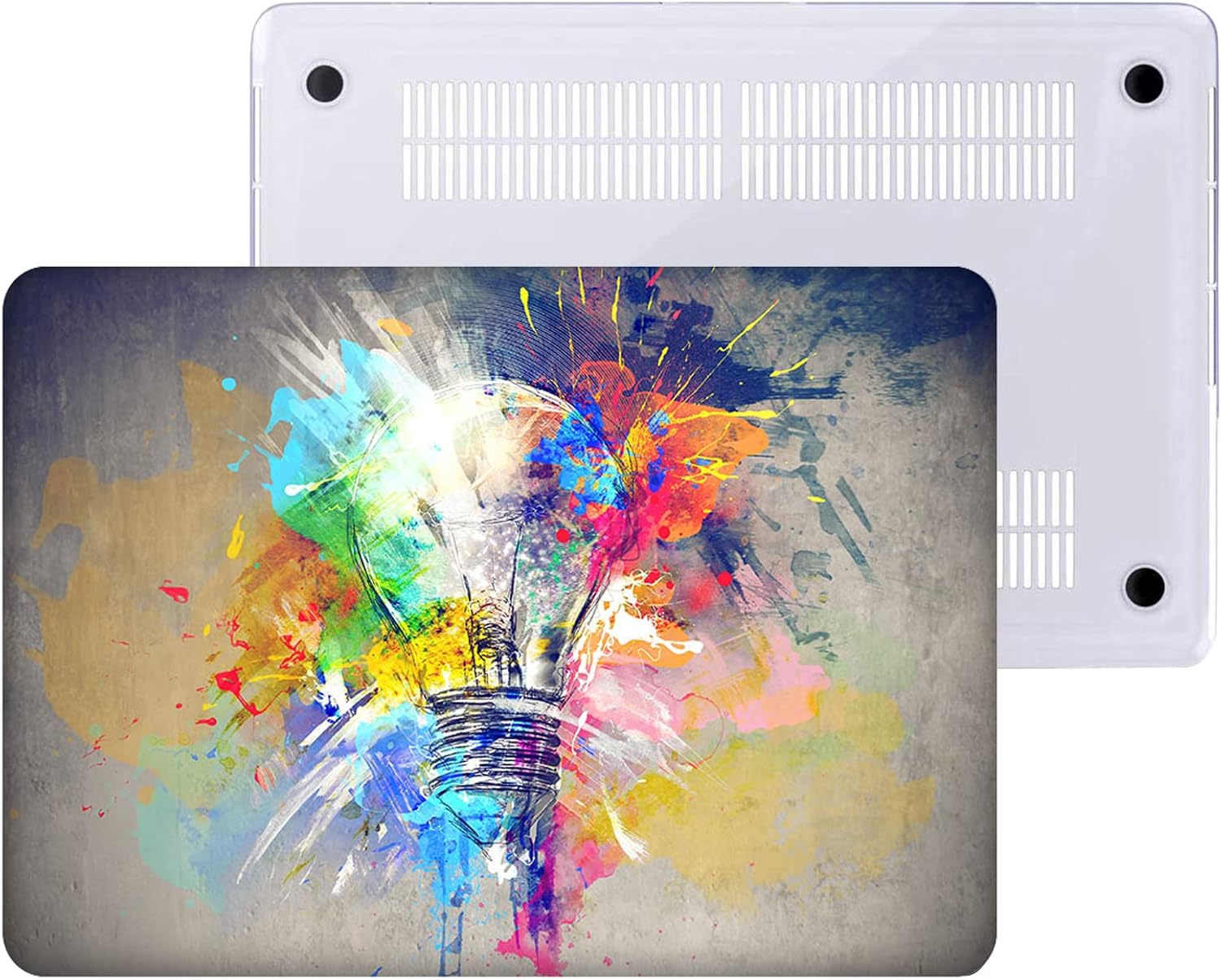 Compatible with MacBook Pro 14 inch Case M5 2026 2025-2021 Release M4 M3 M2 M1 Pro/Max Chip, Plastic Hard Shell & Keyboard Cover & Screen Protector & Trackpad Film - Colorful Bulb