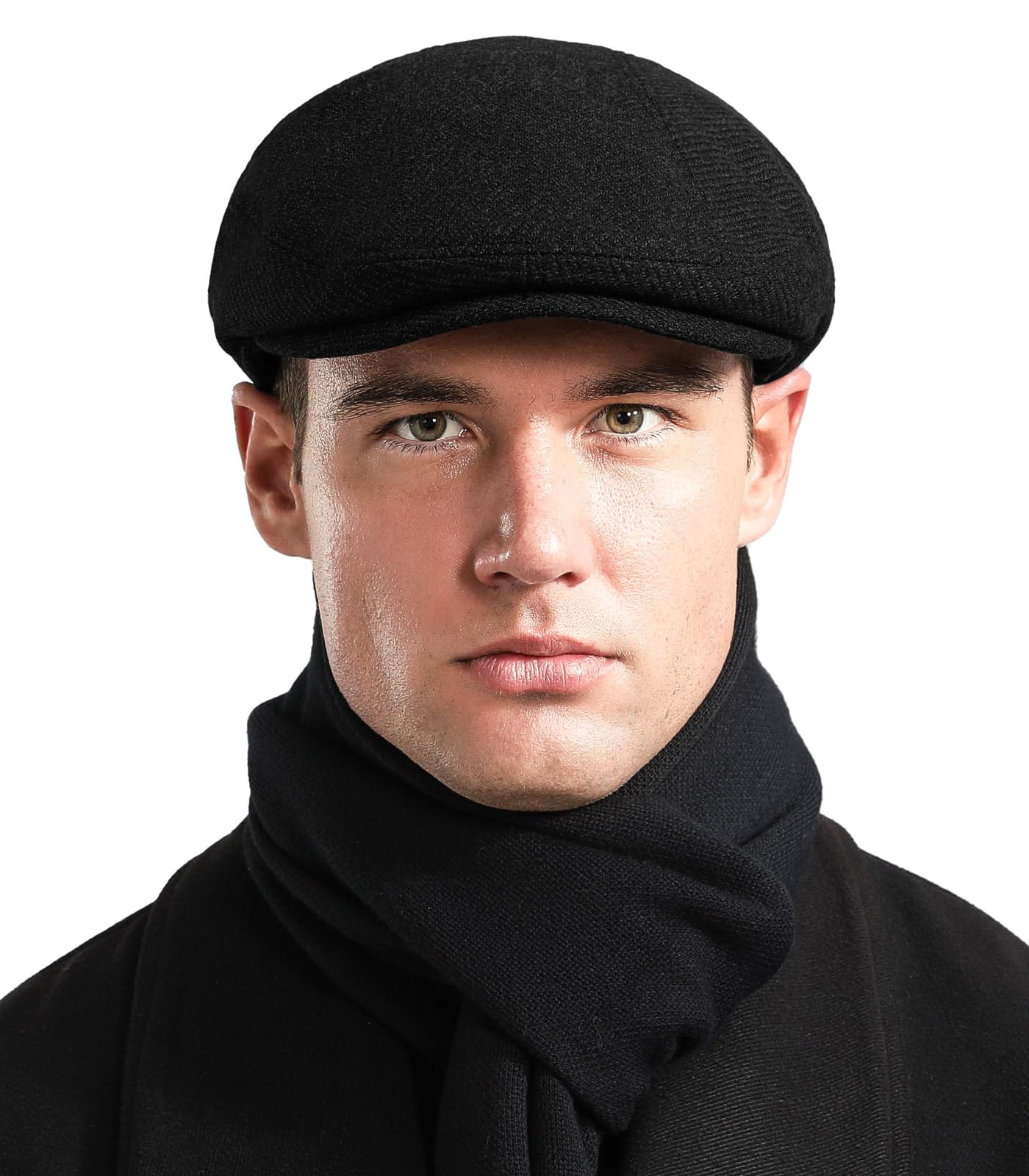 Herren Schiebermütze Barret Cap Gatsby Schirmmütze Einstellbar Newsboy Cap Baskenmütze Herbst Winter 55-59cm