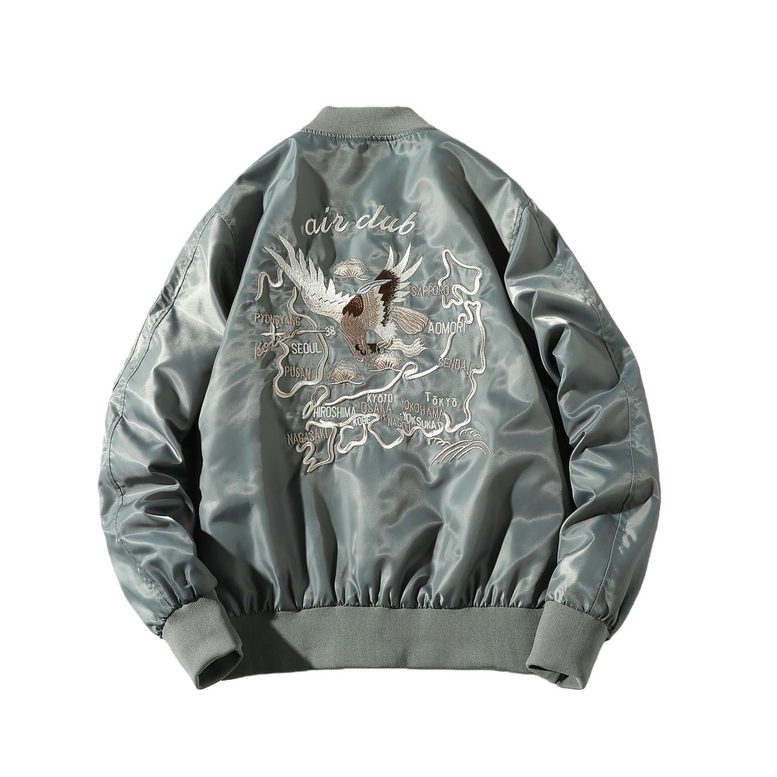 Veste d'aviateur brodée homme look de mi saison décontracté chic
