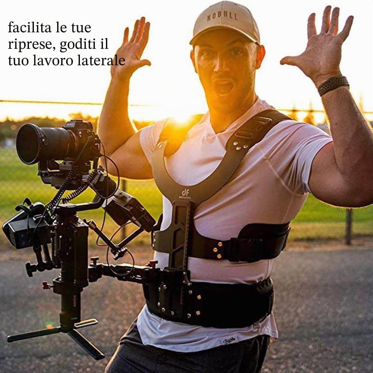 DF DIGITALFOTO Thanos Gimbal Vest, Sistema di Supporto Universale per Videocamera Gimbal, per Riprese Documentarie,Compatibile con DJI RS2/RS3/RS3Mini/RS4/RS4Pro,ZHIYUN Crane 2S,Carico utile 2-5kg