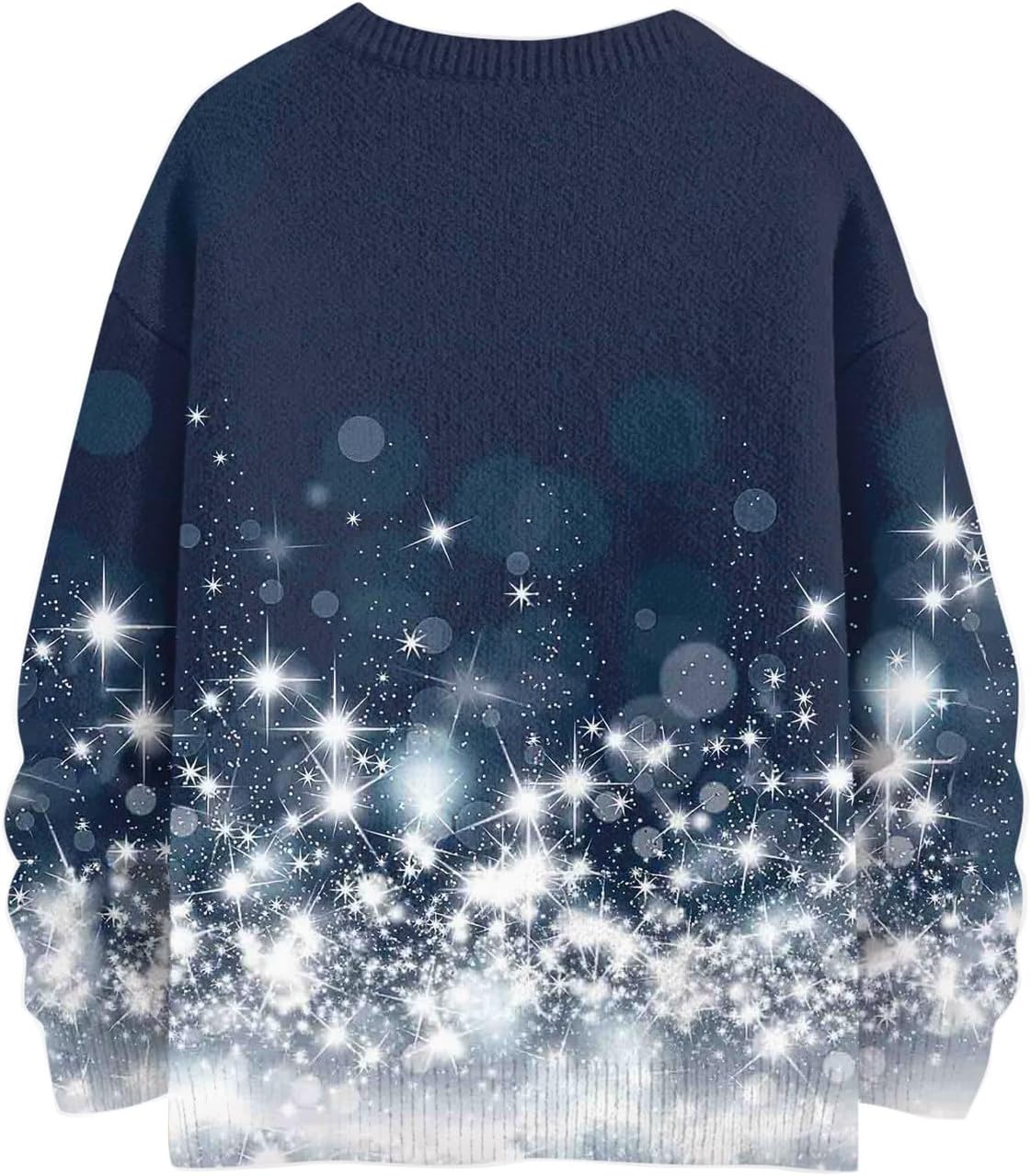 Ymosrh Men's Sweaters Long Sleeve Round Neck Snowflakes Print Knitted Pullover Casual Sweaters, M-5XL