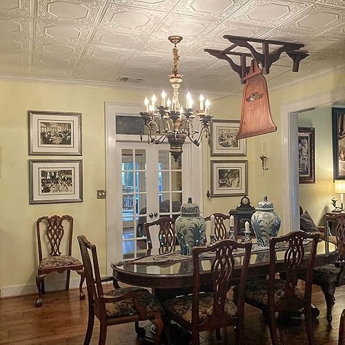 Miniatura 8 de A La Maison Ceilings R32c Topkapi Palace - Azulejos de espuma para techo (21.6 pies cuadradoscaja), paquete de 8, color blanco liso