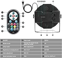 Vista 3 de U`King - Luces de escenario de 36 RGB LED par, luces de escenario DJ, iluminación de escenario para interiores para Navidad, Halloween, música