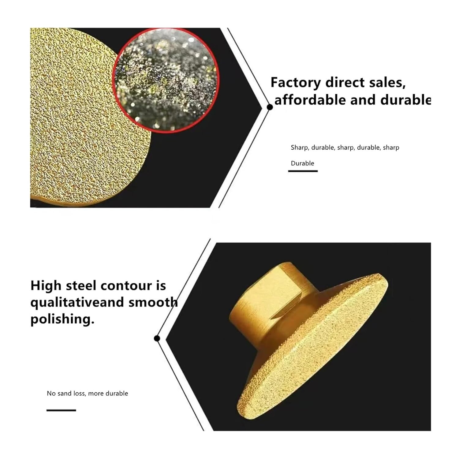 2 inch 5cm Diamond Brazed Flat Grinding Head Marble Stone Countertop Trimming Rough Grinding Disc Angle Grinder Abrasive Pad