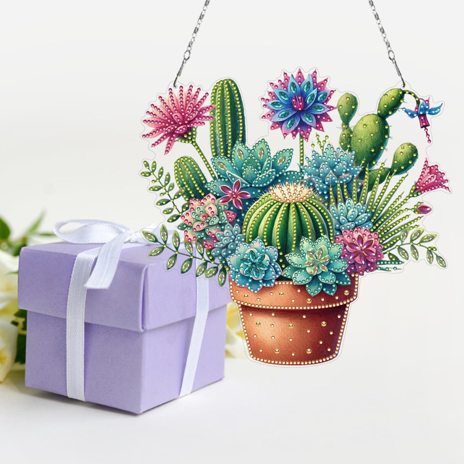 DIY Diamond Painting Ciondolo Girasole 5D | Kit Creativo Fai Da Te Con Catena