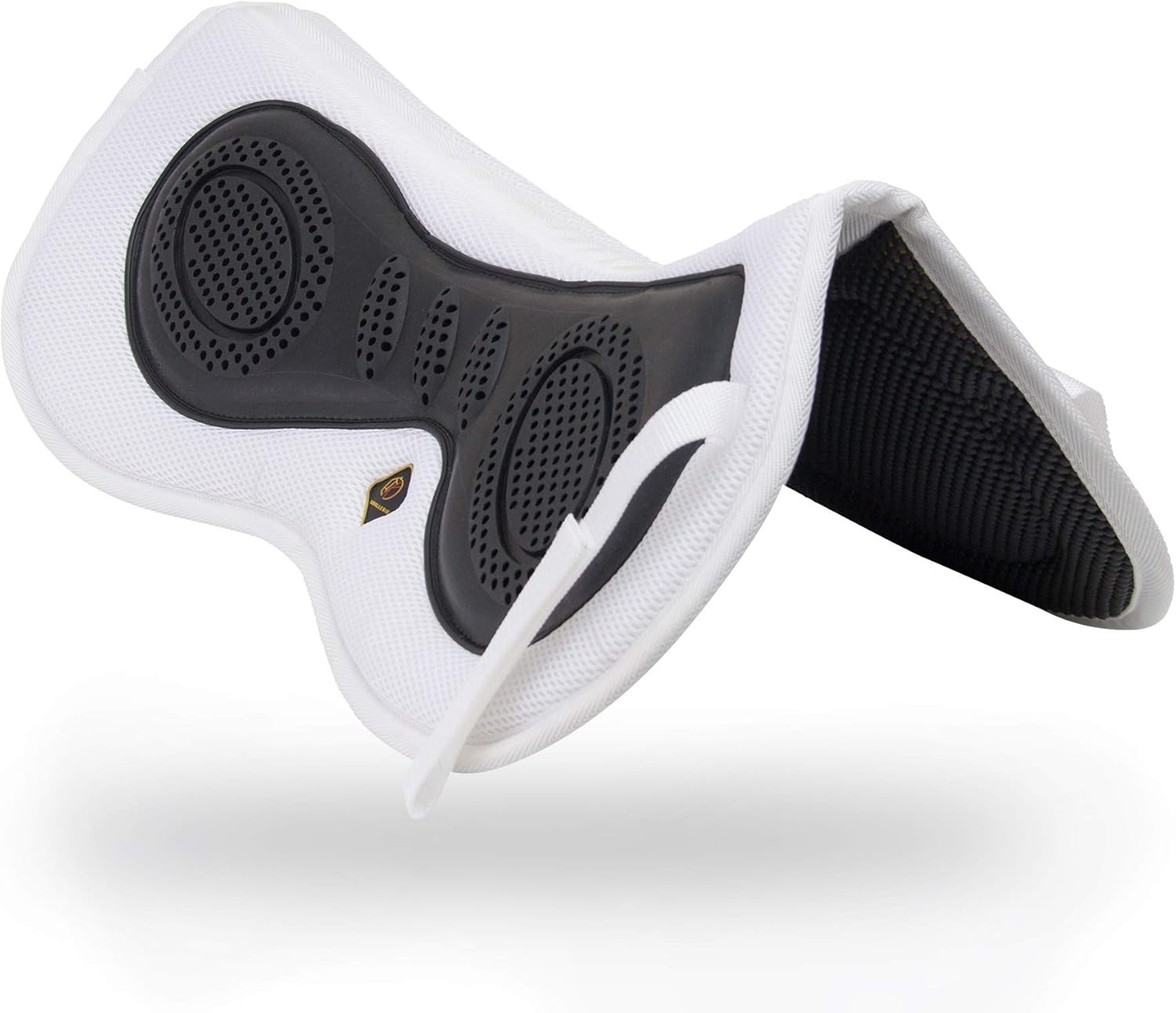 Kavallerie 3D Air-Mesh Half Pad, Impact Protection & Therapeutic Gel Padding English Saddle for Maximum Support and Stability, Best for Horses Under Saddle, Dressage, Jumping & Training White 3d Air-mesh