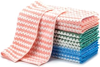 Kitchen Towels,Pack of 12,Microfiber Cleaning Cloths,Kitchen Dish Towels,Size:10" x 10",Dish Cloths for Washing Dishes,Dish Rags for Drying Dishes Kitchen Wash Clothes and Dish Towels.