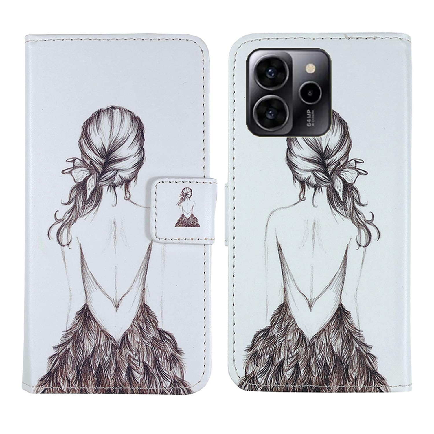 Pattern Wallet Design Flip PU Leather Cover Skin Protection Case for Benco S1 Pro 6.8" (Back Girl)
