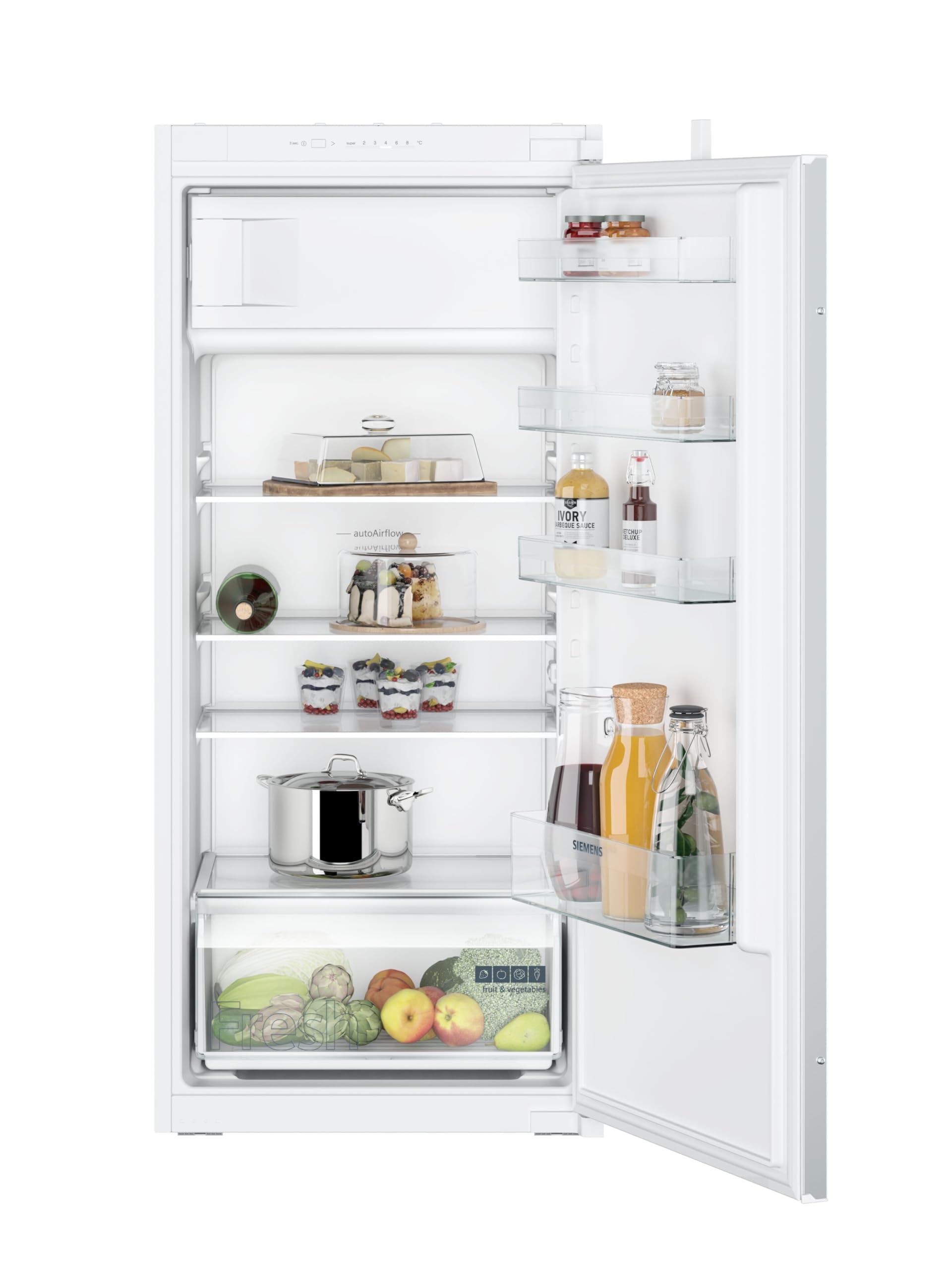 Siemens KG39E8IBA, iQ500, Stand-Kühl-Gefrier-Kombination, 201 x 60 cm, 249 L Kühlen & 94 L Gefrieren, Gefrierbereich unten, lowFrost, hyperFresh, LED-Beleuchtung, Gebürsteter Stahl