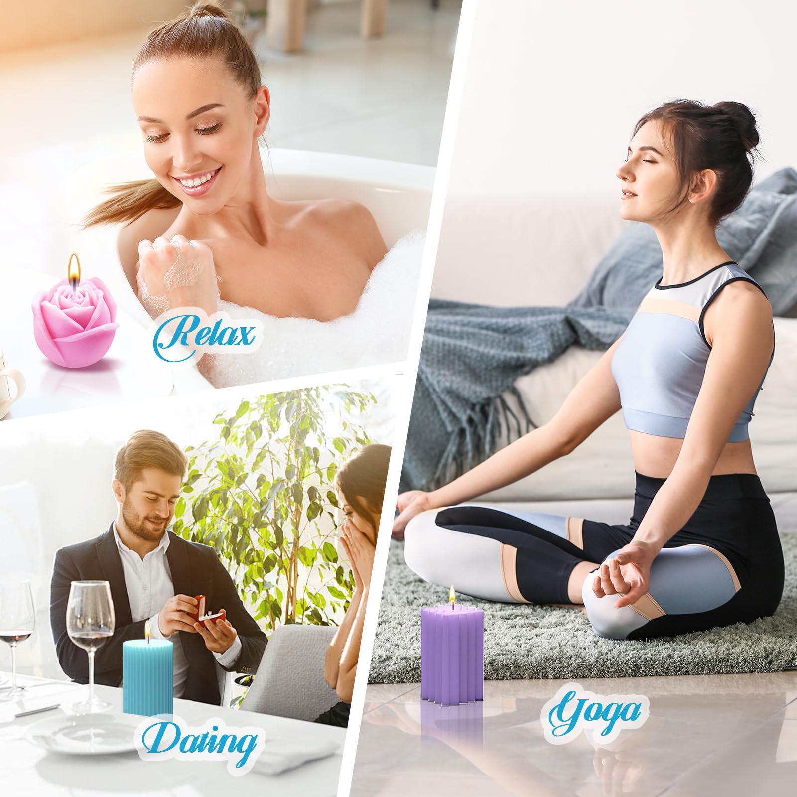 UCAMP Stampi per Candele in Silicone,Stampi per Candele 3D Bubble Cubo,Stampi per Candele Fai Da Te,silicone 3D fai da te,Atampi per Candele da Versare Come Decorazioni per la Casa