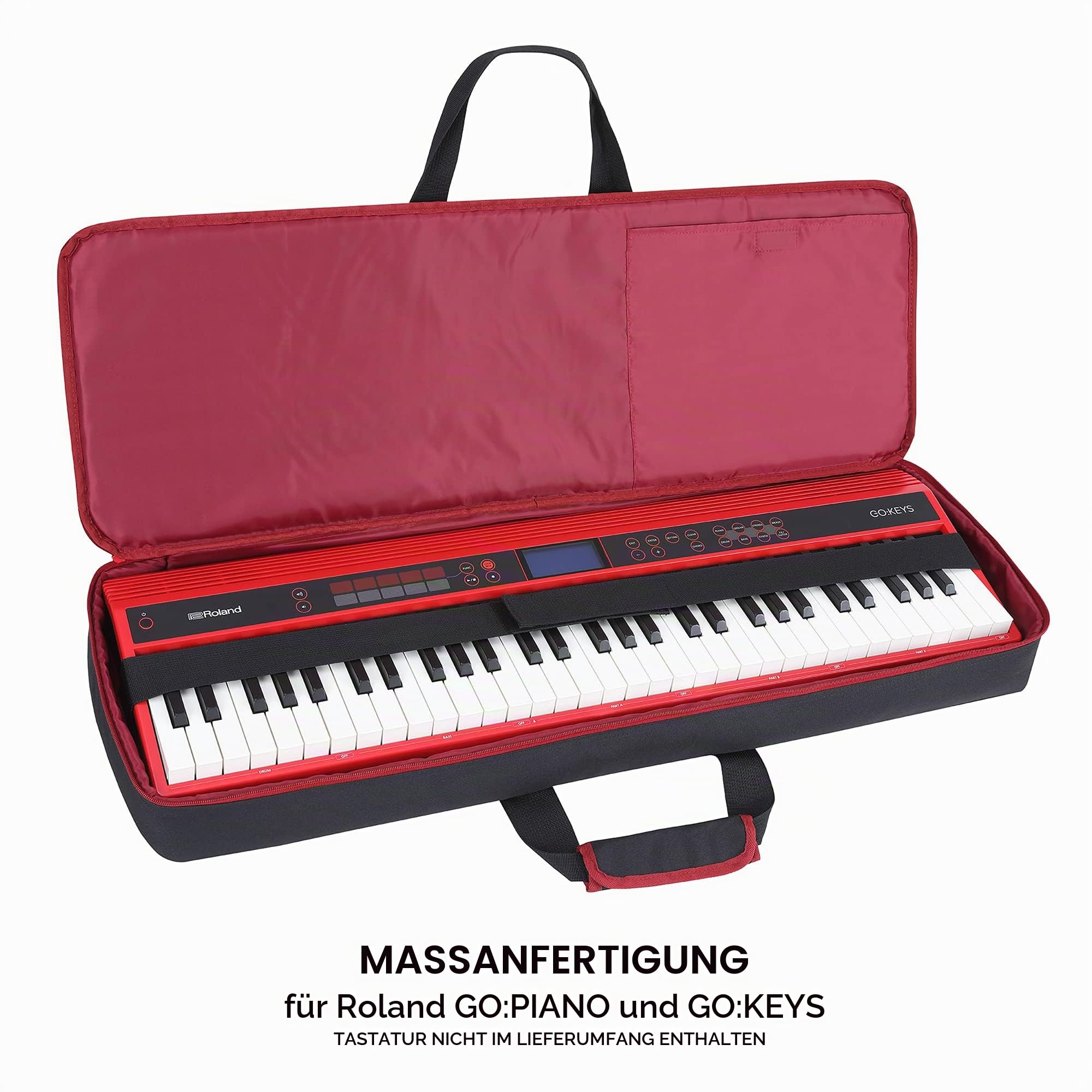Roland CB-GO61KP Tragetasche für GO-Serie Keyboards mit 61 Tasten: GO:PIANO, GO:KEYS und GO:PIANO mit integrierter Alexa-Sprachsteuerung. Maßgeschneiderte, originale Roland Keyboardtasche. | Maßanfertigung Original ROLAND Keyboard Case CB-GO61KP
