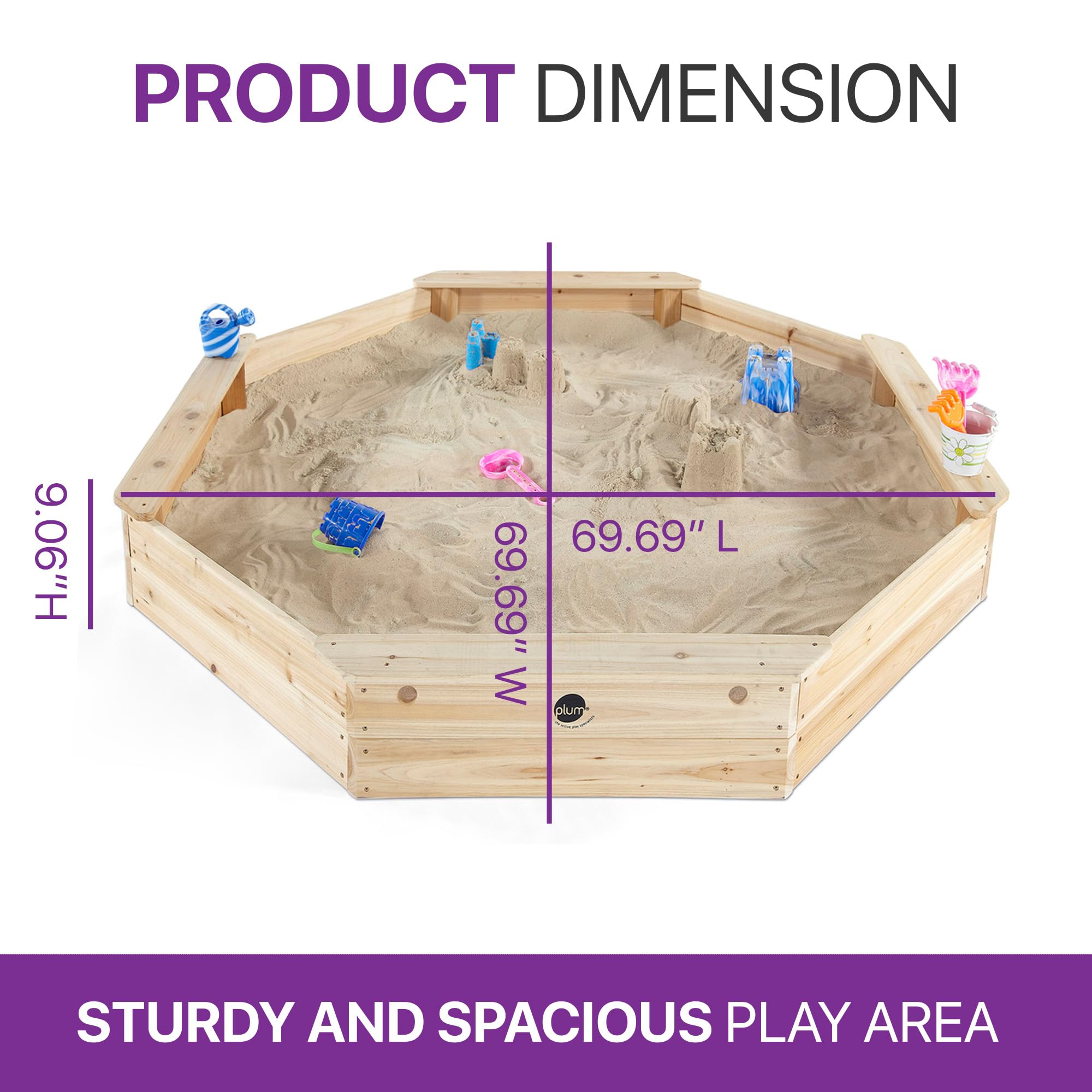 Snapklik.com : Plum Wooden Large Sandbox