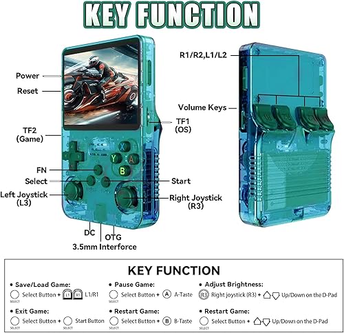 Miniatura 3 de R36S - Consola de juegos de mano retro, pantalla IPS de 3.5 pulgadas, 128G, más de 40000 juegos, dispositivo de juegos portátil para niños y