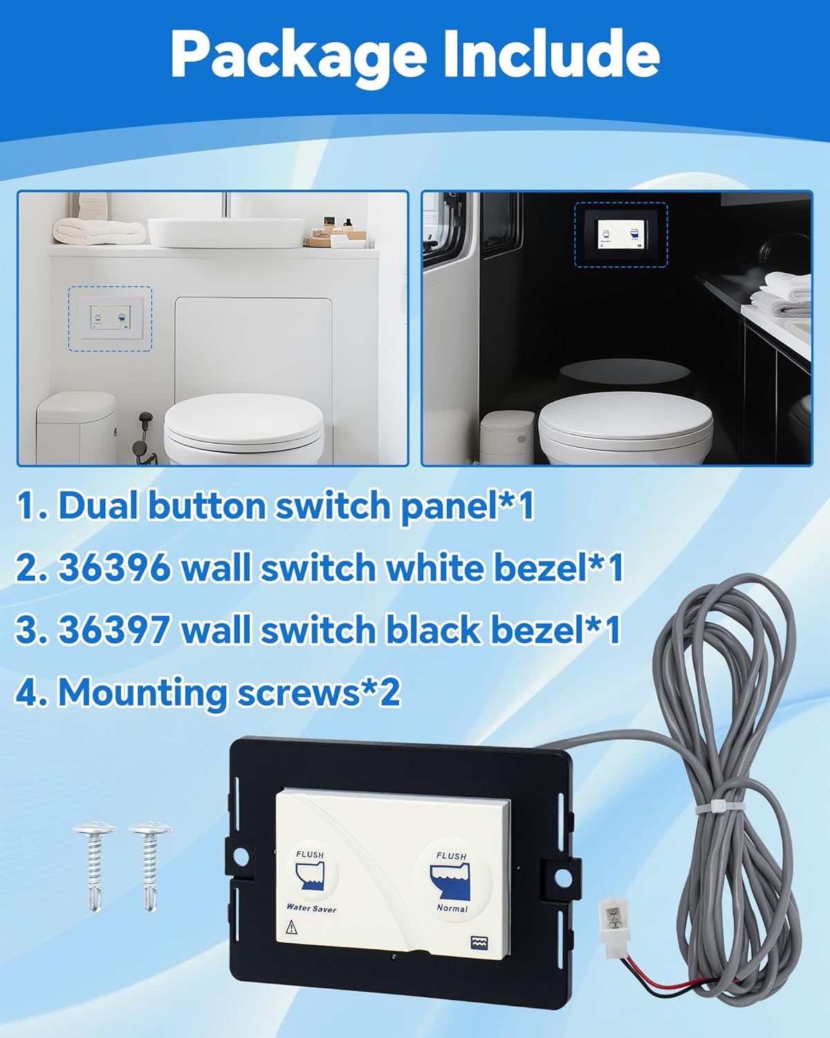 36387 Wall Switch Replacement for Thetford Tecma RV Toilet Silence Plus, Thetford Rv Toilet Parts