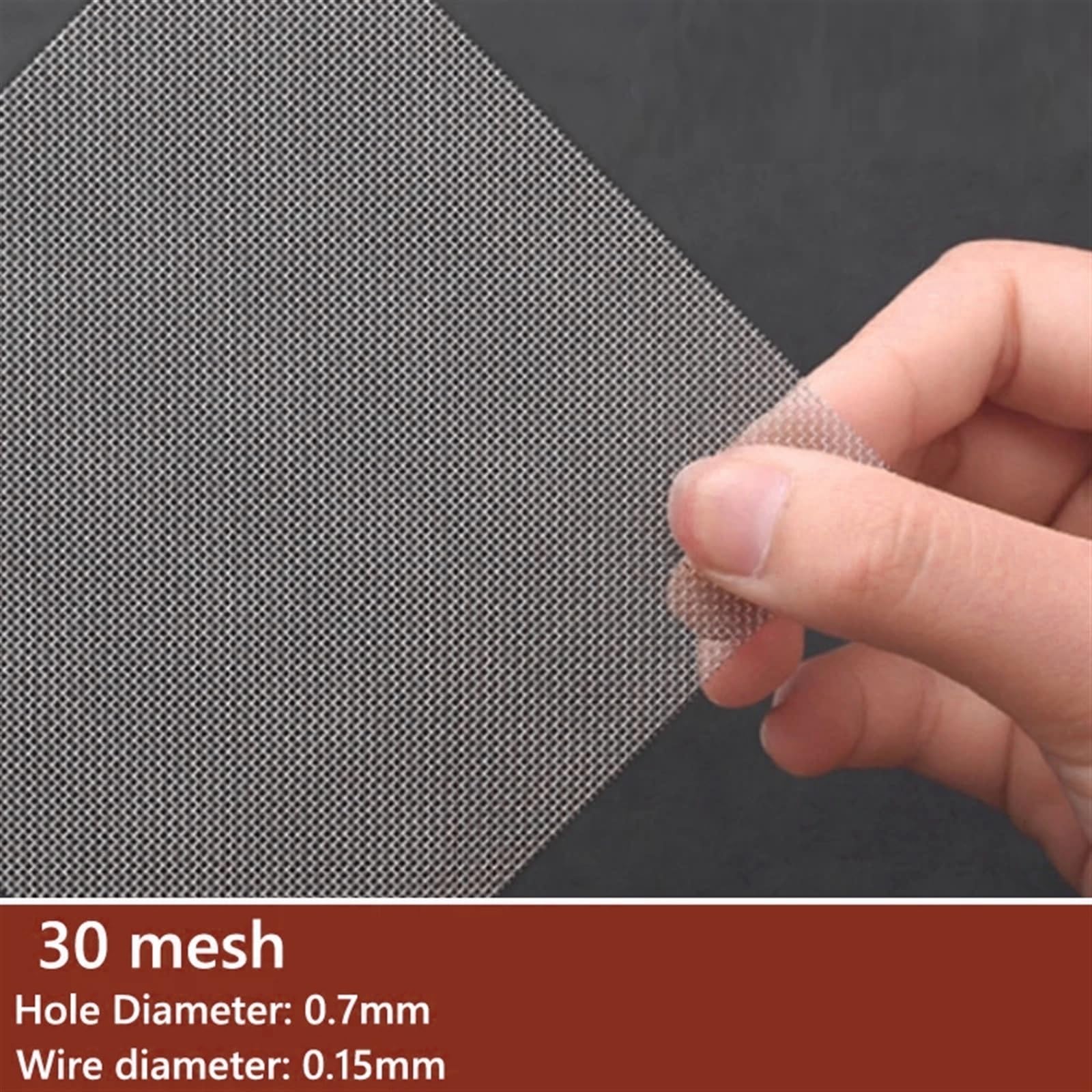 30 Mesh Stainless Steel Screen Grid, 12 * 39 Inch Filtration Wire Mesh, for Separation Media Mesh Weave Filtration 1pc
