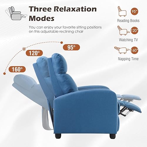 Miniatura 30 de BestMassage - Sillón reclinable para sala de estar Moderno sofá con respaldo alto, asiento para cine en casa con soporte lumbar (con masaje,