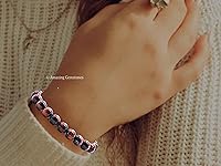 Vista 486 de Amazing Gemstone Yaxaite Bracelet for Women Men's Gifts - Protection Healing Crystal Bracelet - 8mm Gemstone Beaded Adjustable Bracelet Pulseras