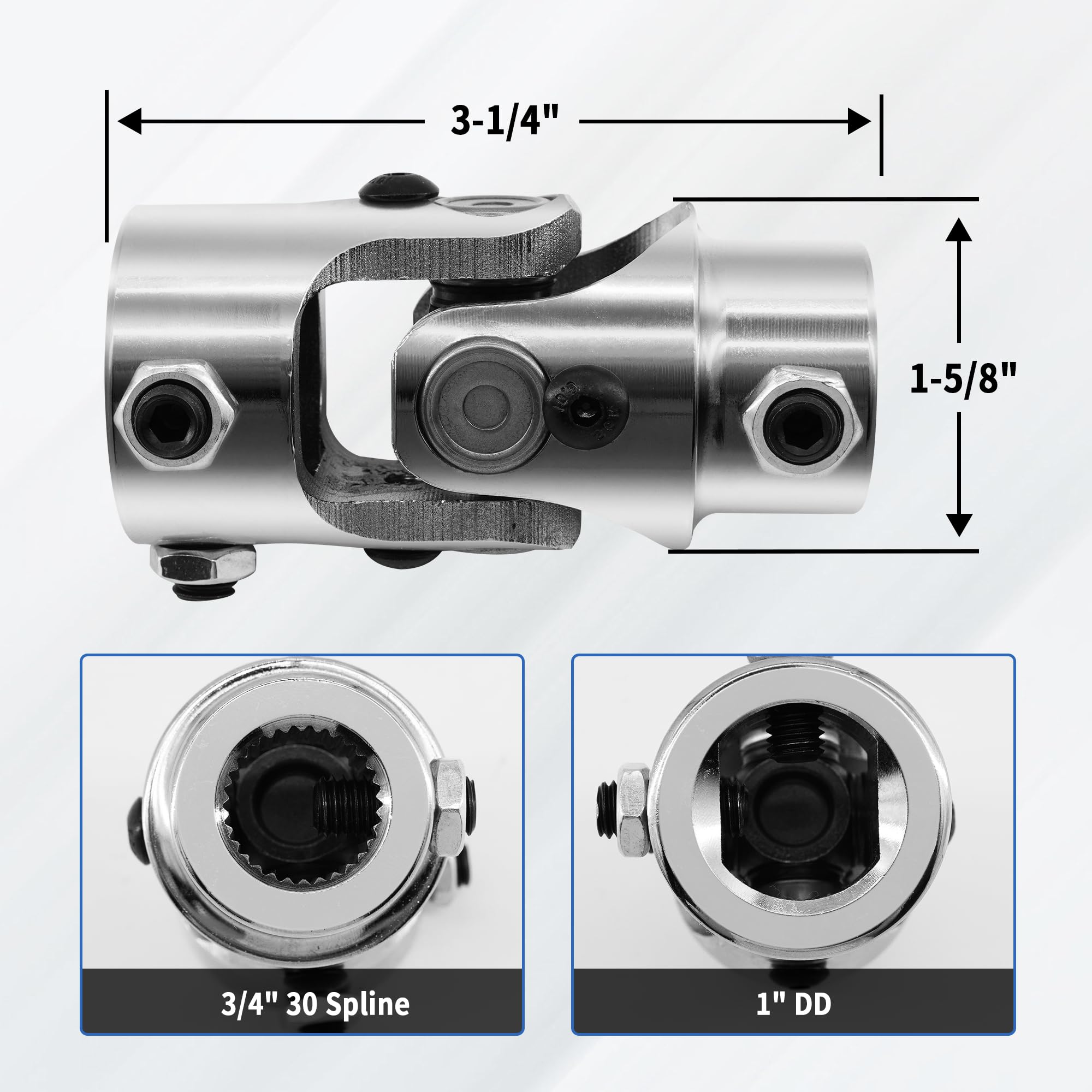 RABROPAR Universal Joint Coupling - 1" DD to 3/4" 30 Spline -2