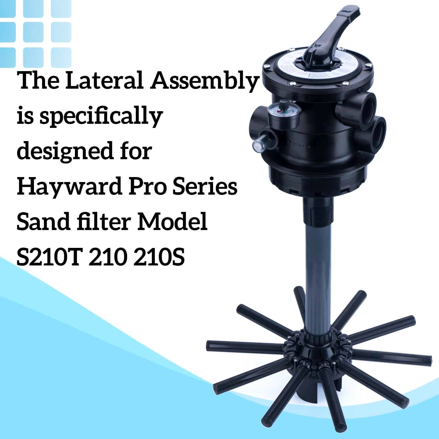 S210T Lateral Assembly Replacement for Hayward S210T 210S Pro Series Pool Sand Filter SX210DA Laterals Parts
