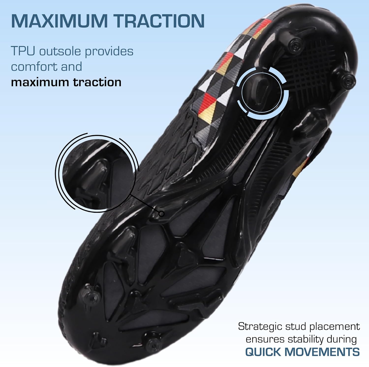 Soccer Cleats for Kids & Youth | Lightweight Football Shoes for Firm Ground | Durable Girls & Boys Soccer Cleats with Non-Slip Sole | Comfortable Soccer Boots | Unisex Size 11-6 - Image 3