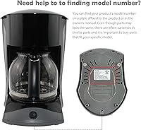 Vista 4 de Jarra de café de repuesto para 12 tazas compatible con cafetera Mr. Coffee, repuesto # PLD12 PLD12 serie PLD12-RB, mango negro