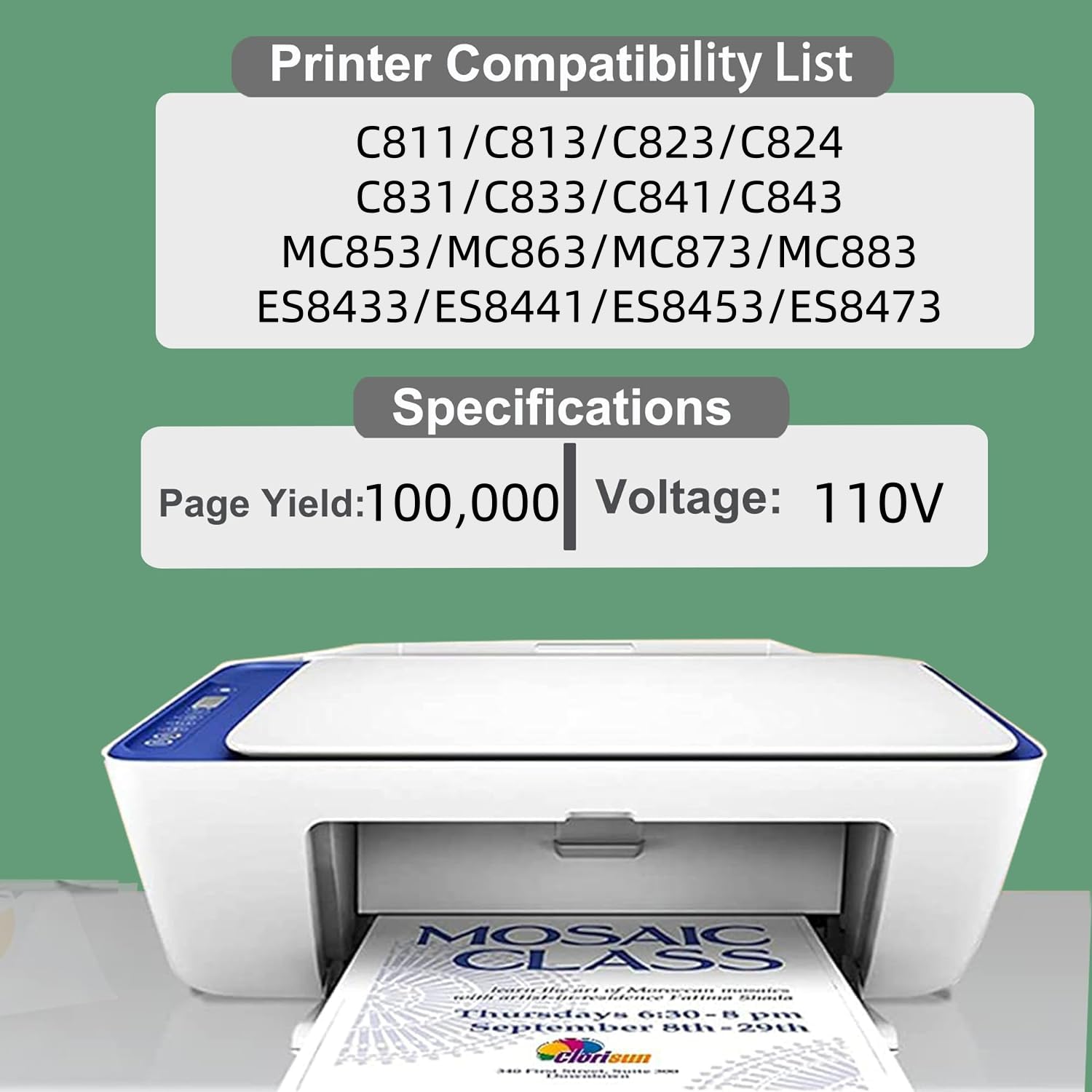 44848804 Fuser Unit Replacement for Okidata 44848804 Compatible with C811 C813 C823 C824 C831 C833 C841 C843 MC853 MC863 MC873 MC883 ES8433 ES8441 ES8453 ES8473 (110V-100K)