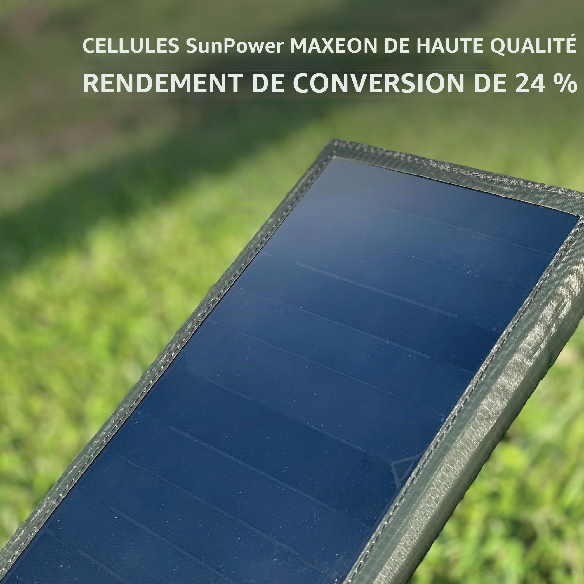 ELECOM NESTOUT Panneau Solaire Portable, Double Ports USB-A, Chargeur de génération d'énergie 28 W pour téléphone Camping, Nylon indéchirable Durable, résistant à l'eau, Pliable, léger, Supports