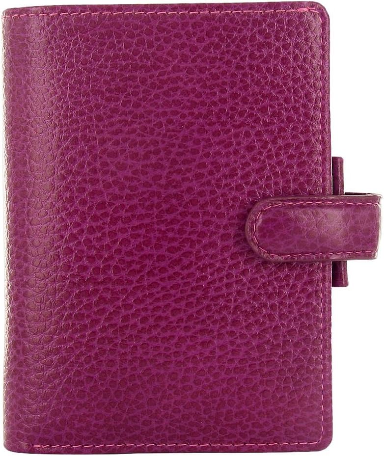 Filofax Finsbury Personal Organiser Leather Rambling Grain Mini Raspberry Ref 025398