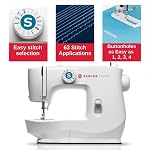 SINGER® M2100 Léger & Machine à coudre compacte avec kit d'accessoires 8 Livraison de points de repère intégrés 63 Applications de points de repère LED lampe & Facile. 4-step Bouton de trou Idéal pour le prêt et la couture