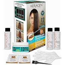 KERAGEN At-Home Keratin Smoothing Treatment for Dark Hair Formaldehyde-Free, Color-Safe System for Coarse & Frizzy Hair | 12-Week Frizz Control & Humidity Resistance | Organic-Infused Formula