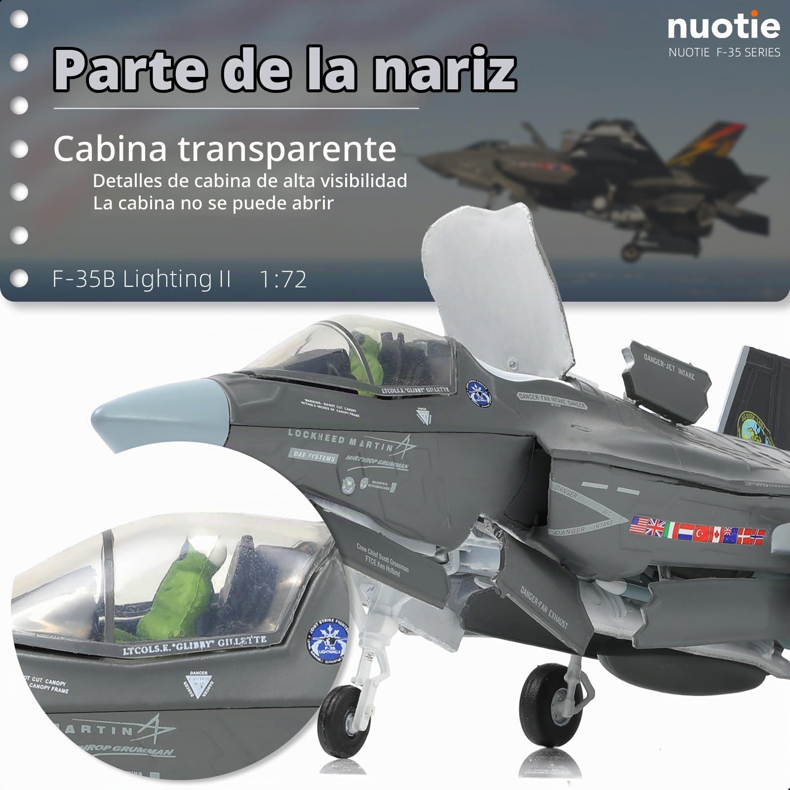 航空機・ヘリコプター [G2088]AIR FORCE1 F-35B USMC 1:72 SCALE Amazon.com: NUOTIE F-35 Lightning II Fighter Modelo 1:72 Escala