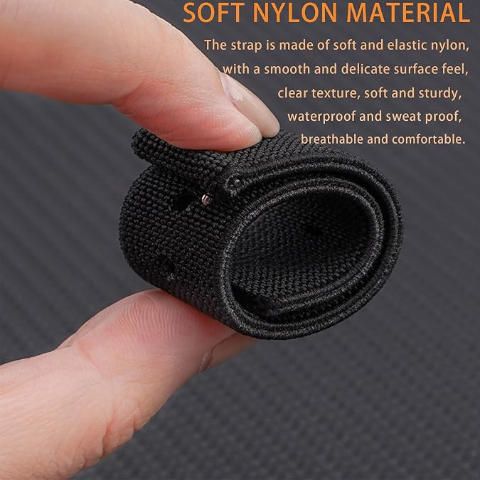 Nylon Watch Band 20mm 22mm 24mm Quick Release Canvas Nylon Military Elastic Watch Strap Smartwatch Band Replacement Band Strap for Men Women