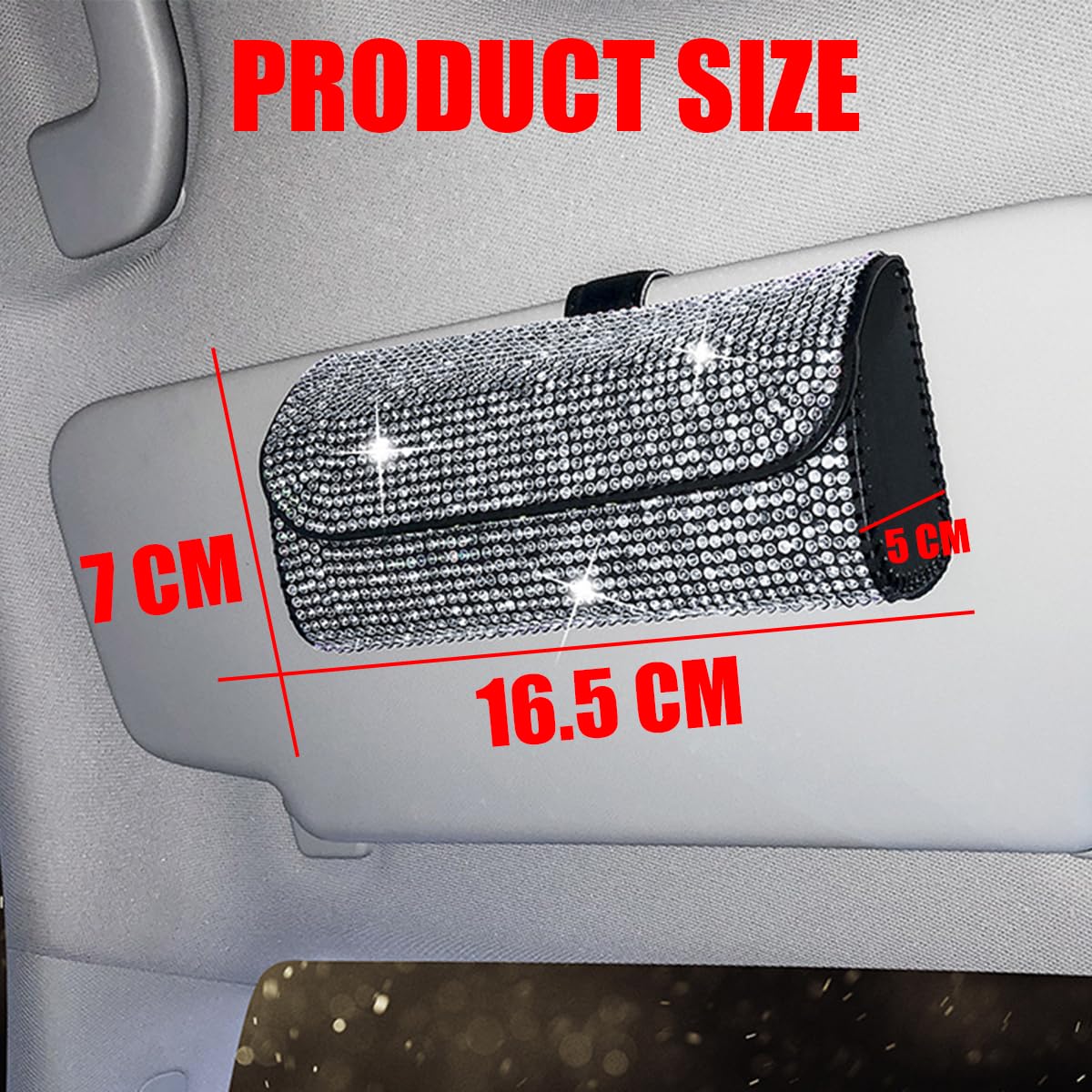 JNNJ Porta Occhiali da Sole da Autos per Parasole, Clip per Occhiali da Auto in Pelle PU, Scatola Portaoggetti per Occhiali da Sole per Auto, Universale Accessori per Autos Interni(Rosa