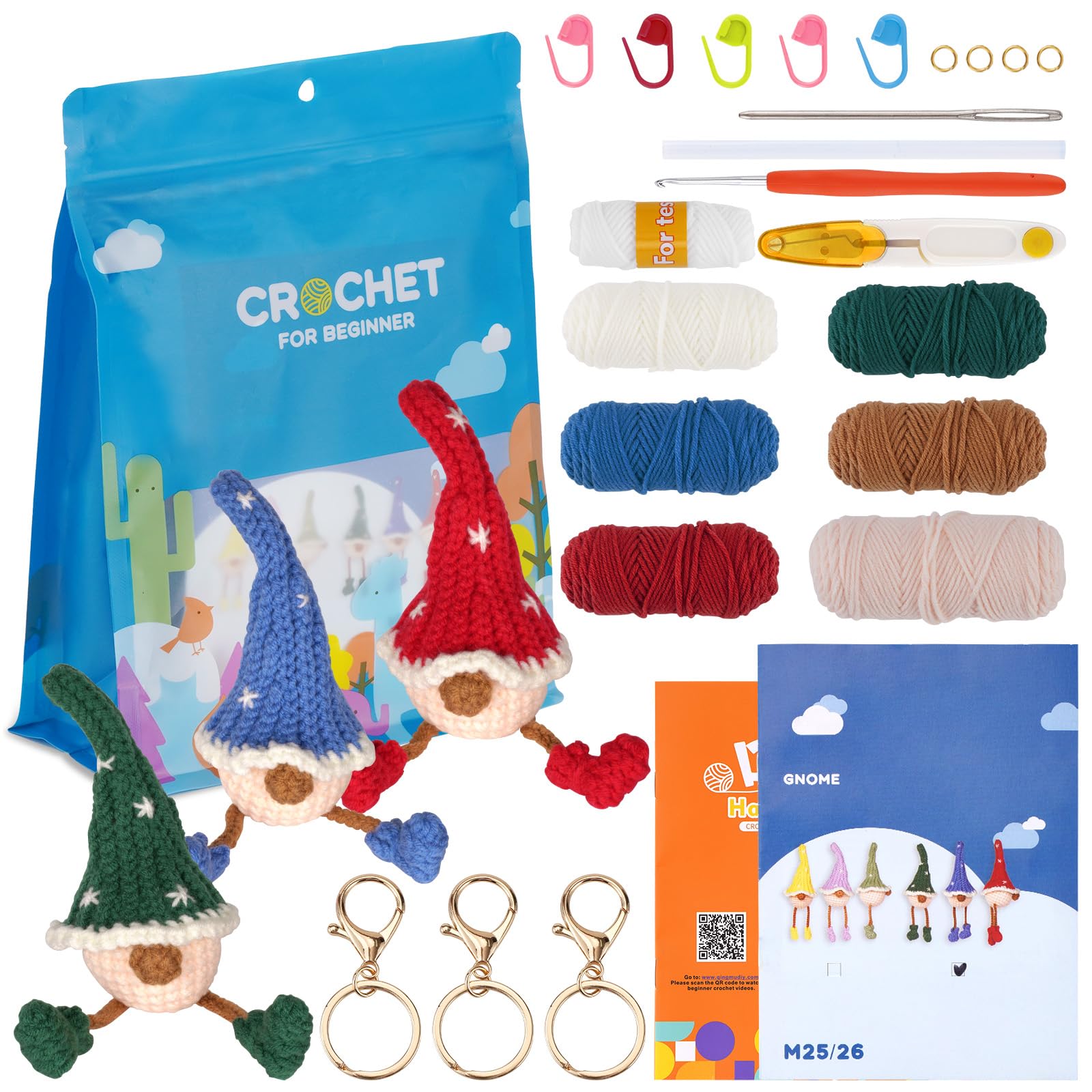 WILSHIN Crochet Kit - Complete Halloween Elements Crochet Set - All-Inclusive Crochet Kit with Step-by-Step Tutorial Videos