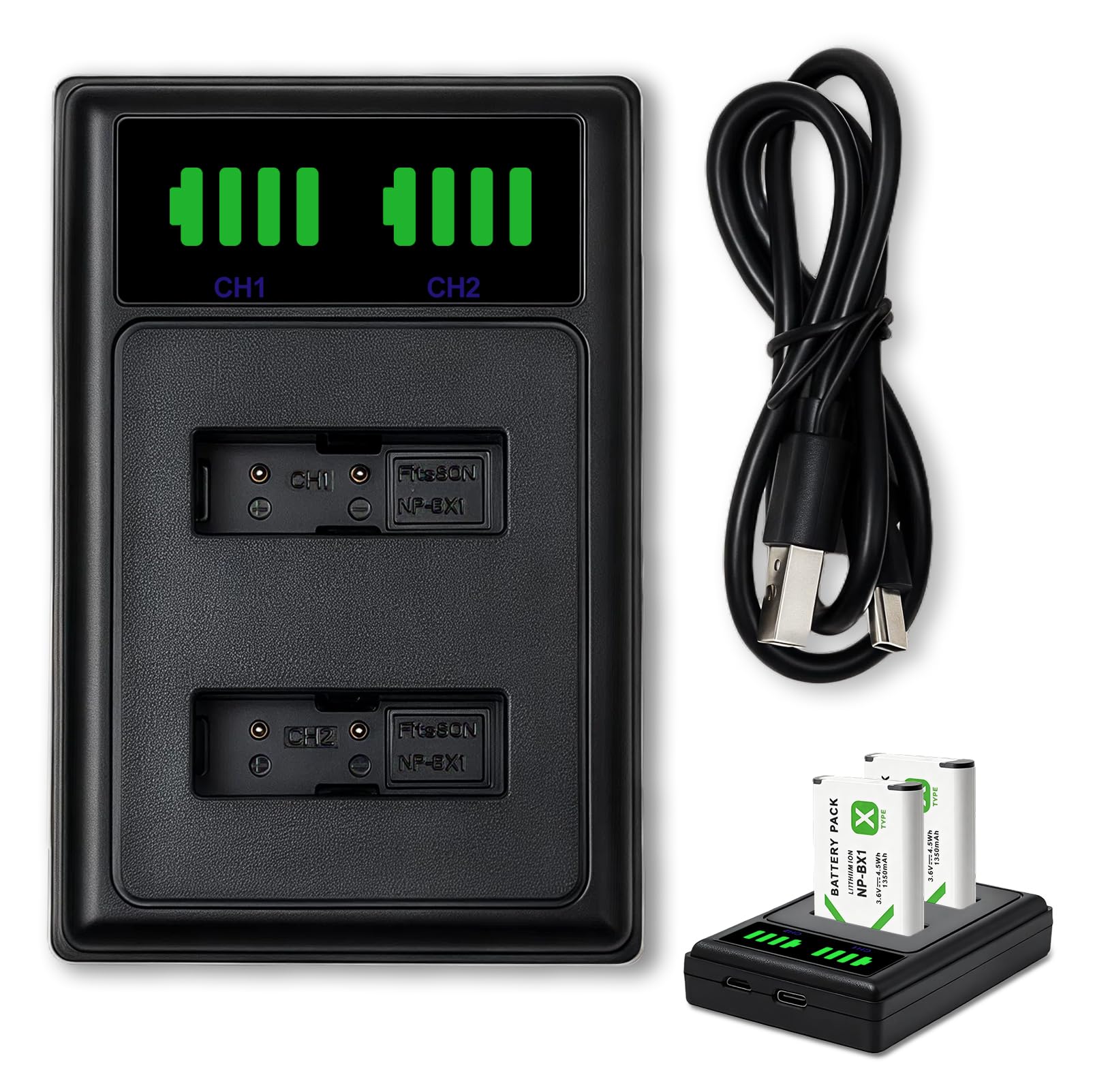 chargeur double usb np-bx1 lcd universel