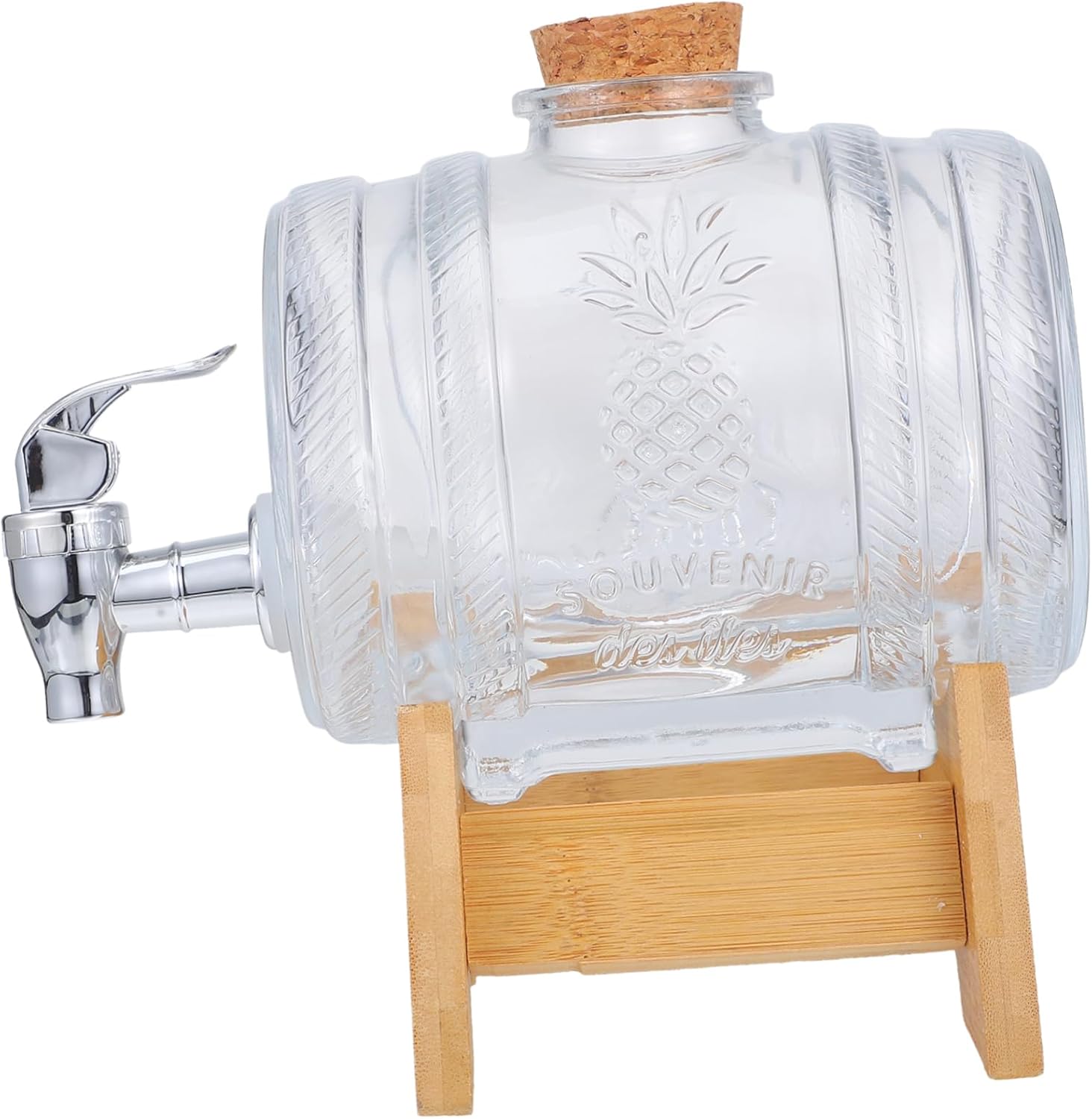 Retro Beverage Container Wine Maker Glass Bottle for Home Party Drink Barrel Glass Wine Dispenser Machine