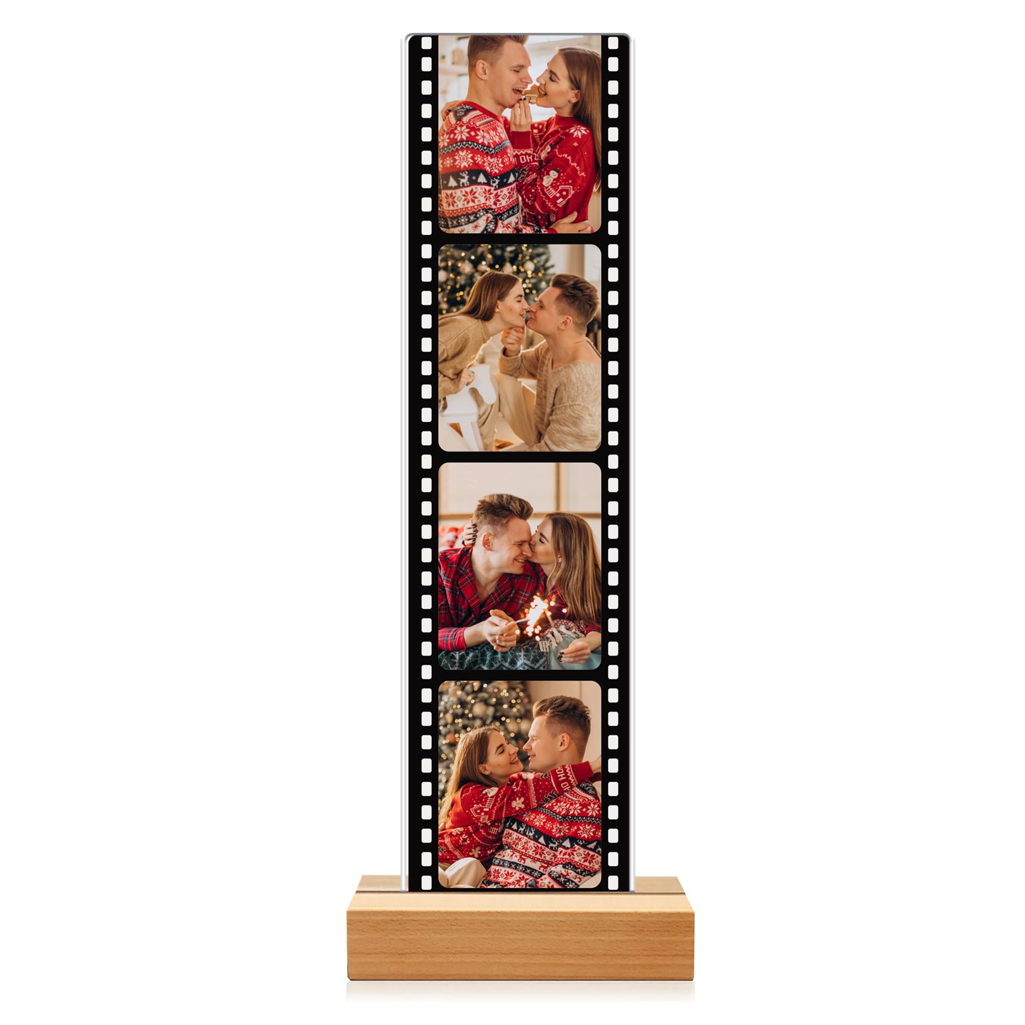 Personalised Photo Gifts Picture Frames for Christmas, Custom Film Photo Frame Picture Frame, Personalised Photo Frames Christmas Birthday Anniversary Photo Gifts for Women Men Her Him (Design 1)