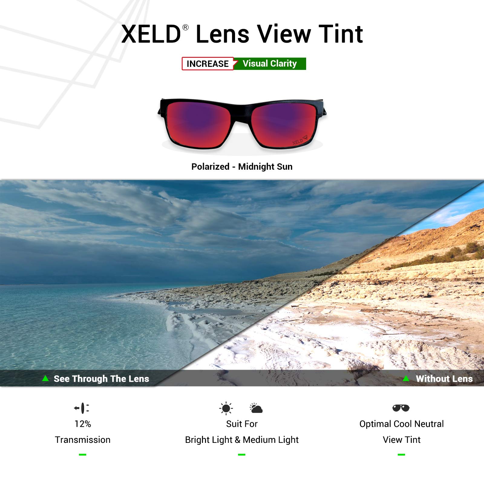 Mryok - Lentes de repuesto para Oakley Double Edge, (Xeld Polarizado - Midnight Sun), Talla única