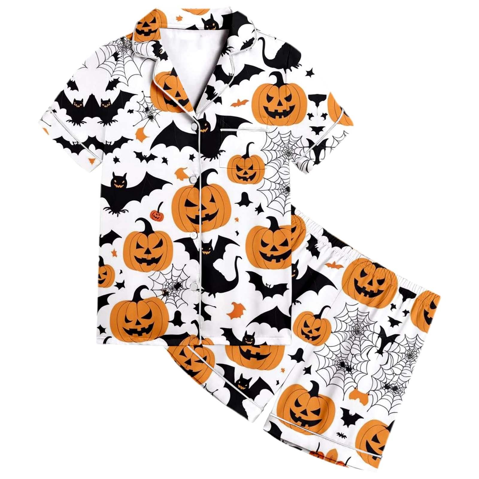 Halloween Kurzarm Niedlichen Druck Zwei Stück Outfit Für Party Set
