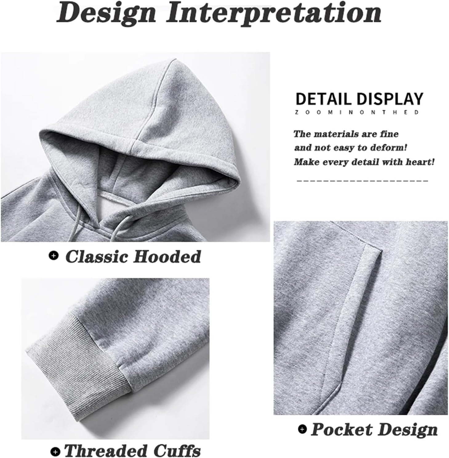 Men's Fleece Hoodie Pullover Long Sleeve Hooded Sweatshirt Drawstring Kangaroo Pocket Athletic Hoodies - Image 6